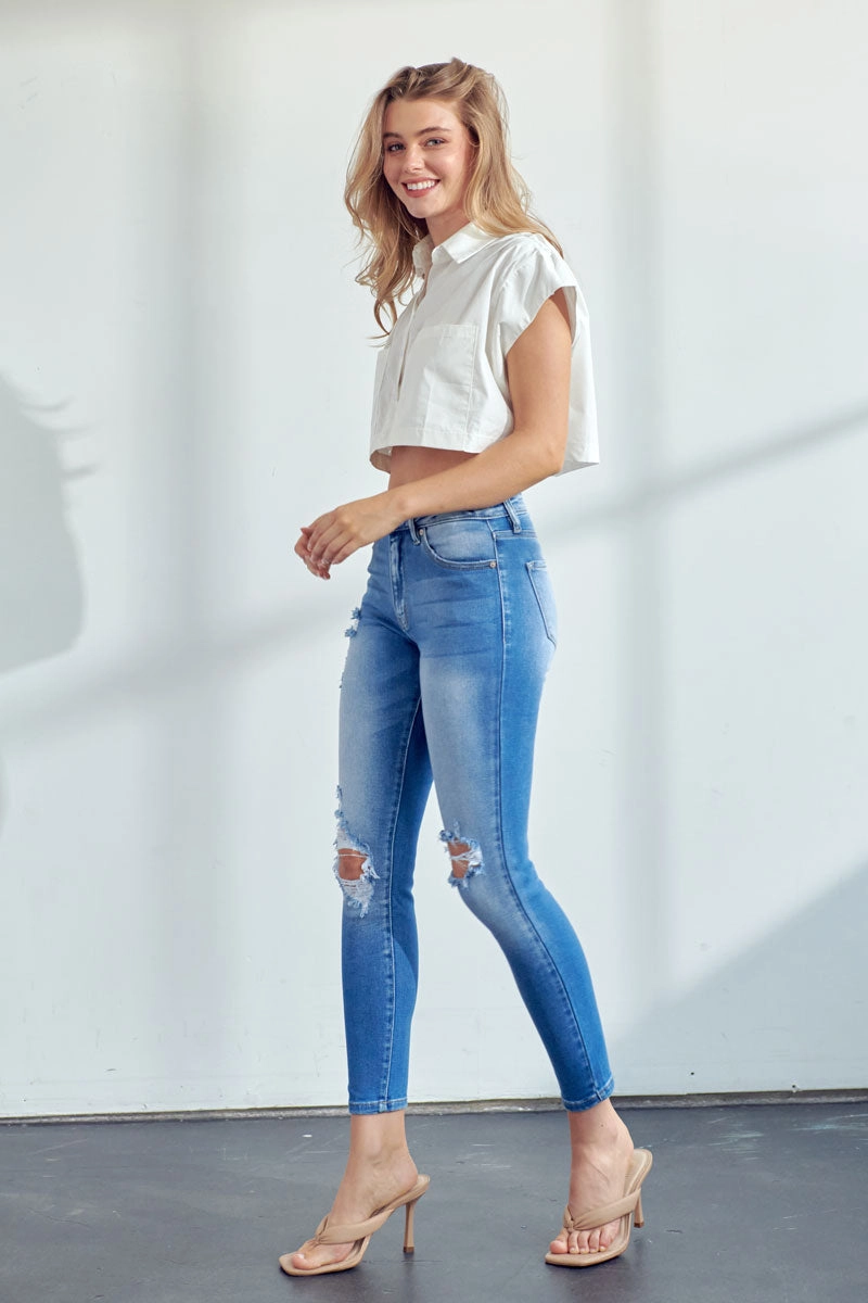 Serena High Rise Ankle Skinny Jeans