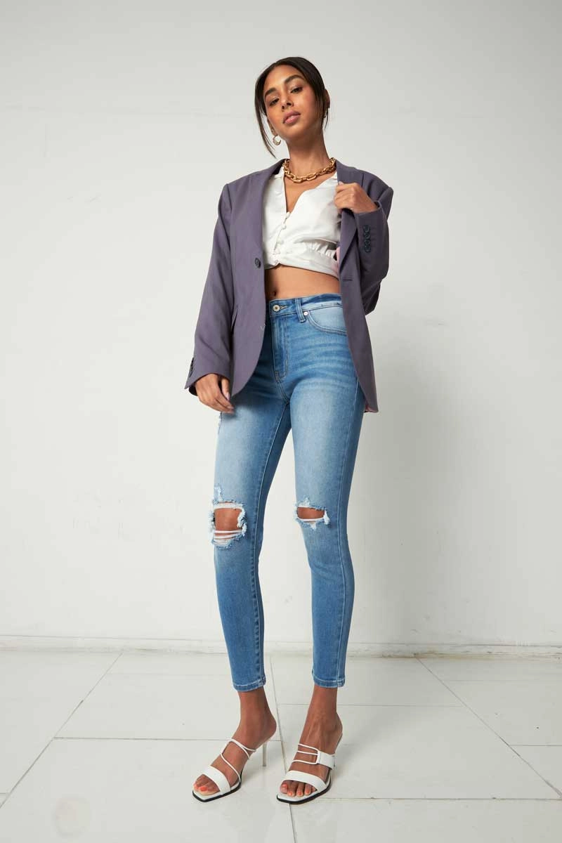 Serena High Rise Ankle Skinny Jeans