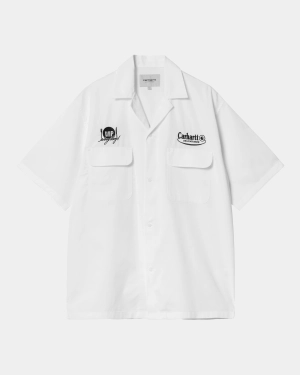 Short Sleeve Deli Shirt | White / Black