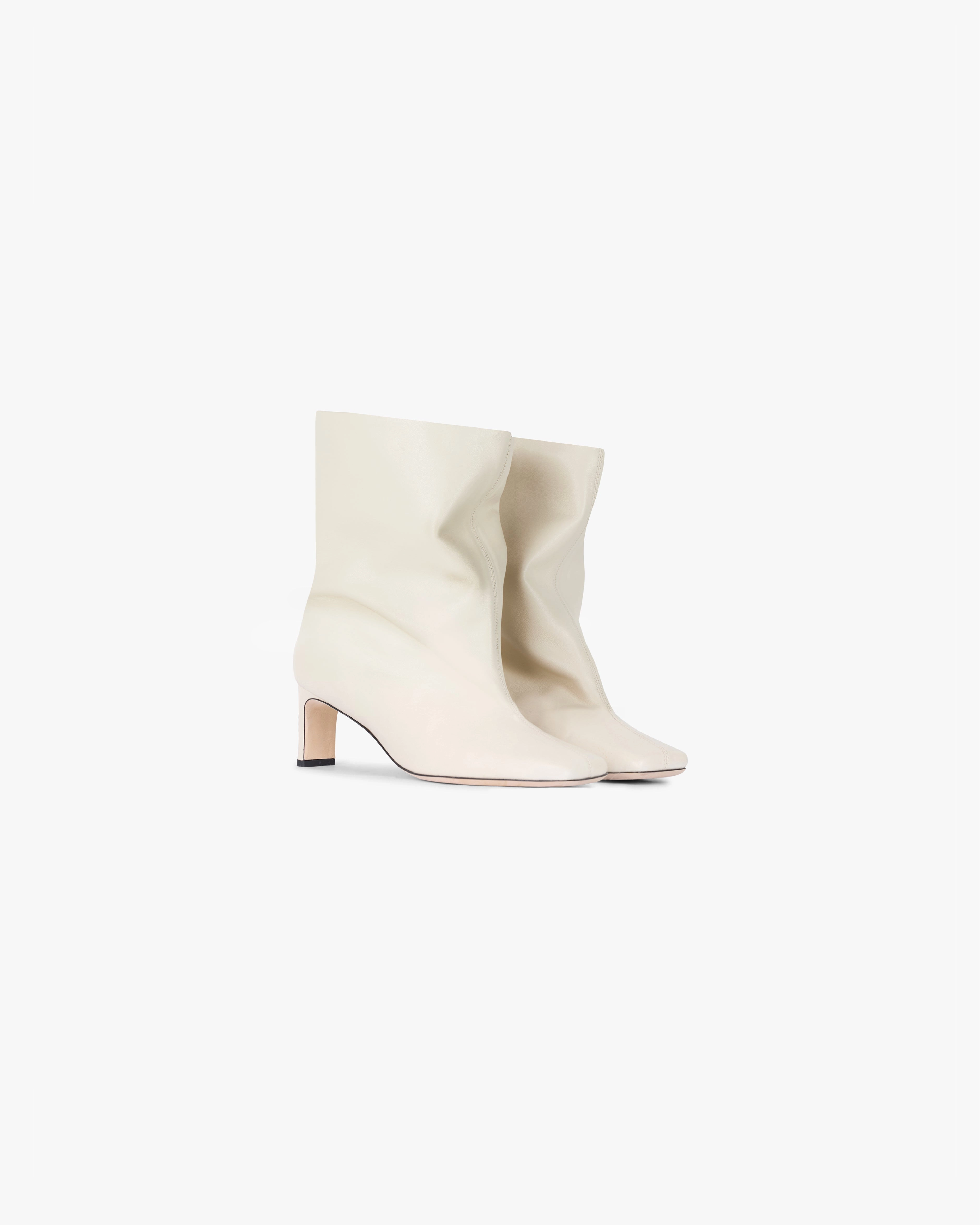 Square Toe Ankle Boot - Ecru