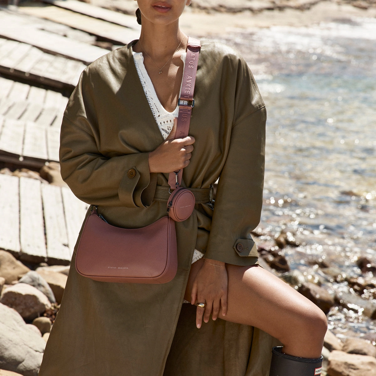 Status Anxiety Lucky Escape Bag Strap Dusty Rose