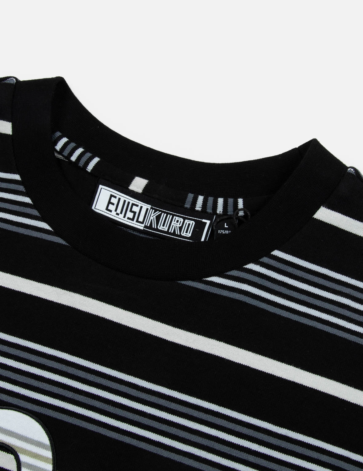 Striped Seagull Appliqué Embroidery Loose Fit T-shirt
