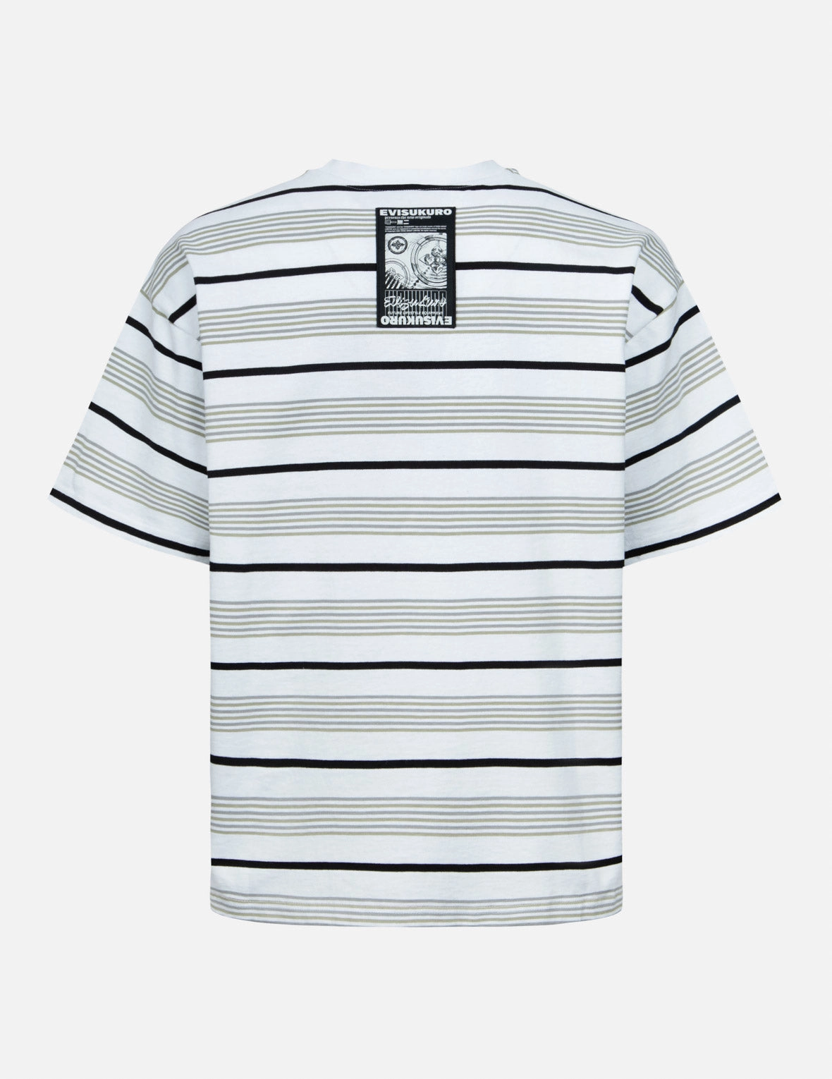 Striped Seagull Appliqué Embroidery Loose Fit T-shirt
