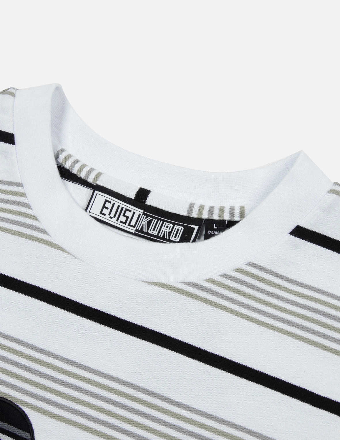 Striped Seagull Appliqué Embroidery Loose Fit T-shirt