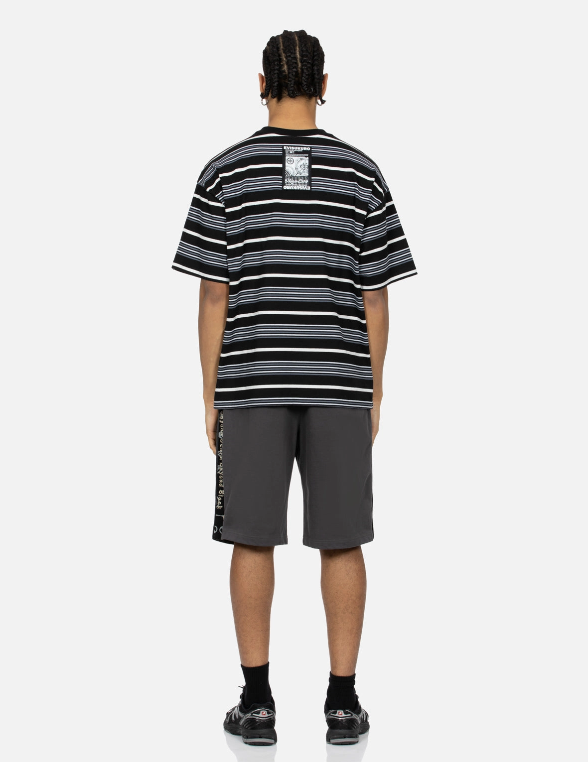 Striped Seagull Appliqué Embroidery Loose Fit T-shirt