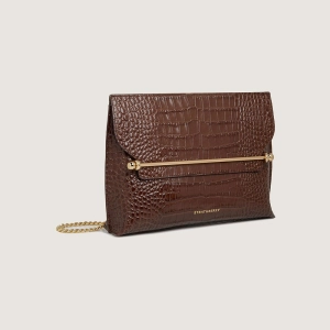 Stylist - Croc-Embossed Leather Chocolate