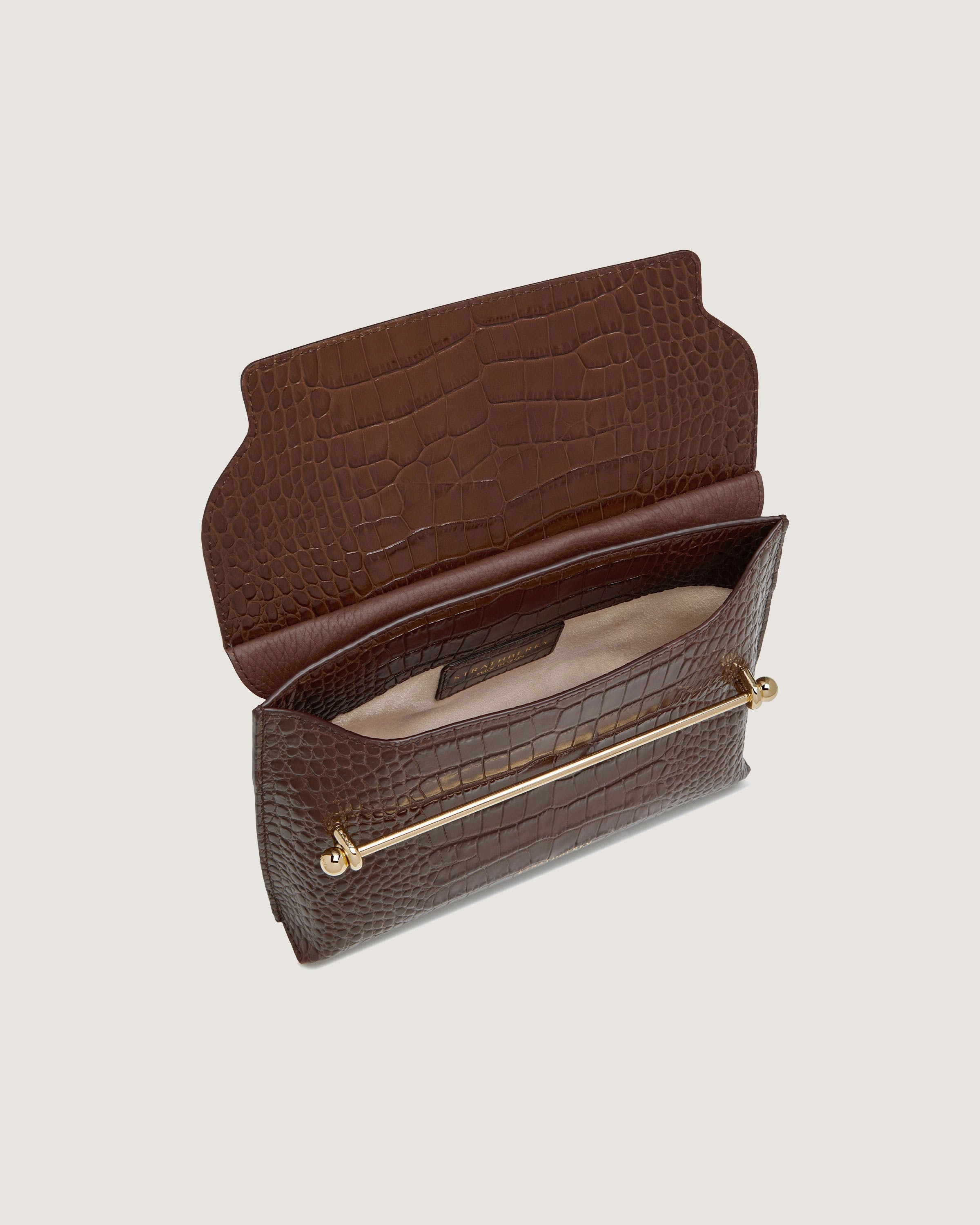 Stylist - Croc-Embossed Leather Chocolate