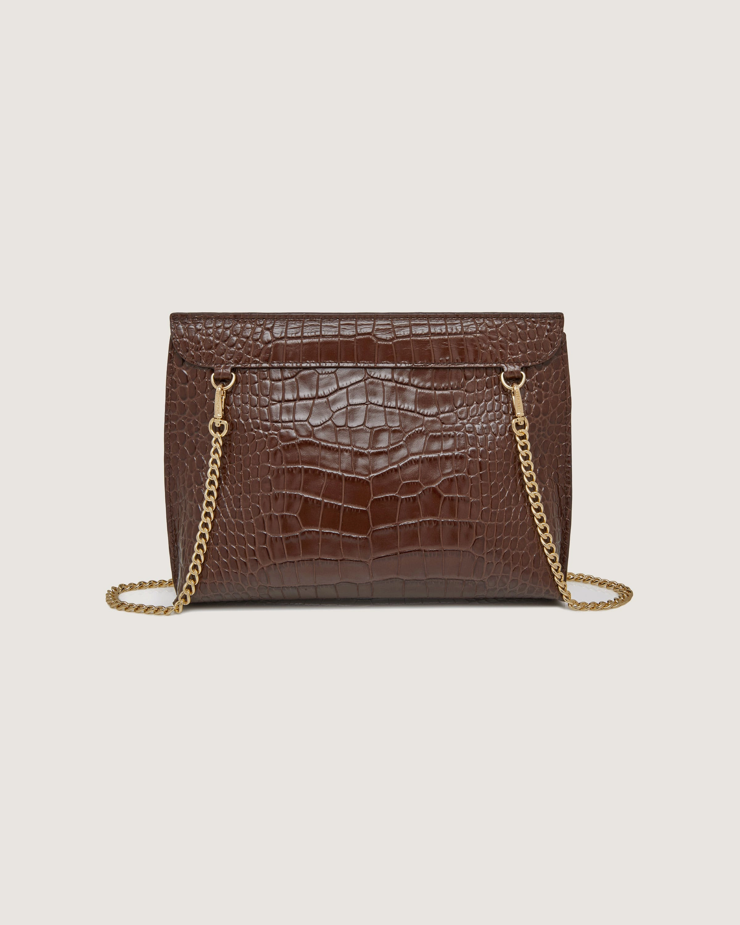 Stylist - Croc-Embossed Leather Chocolate