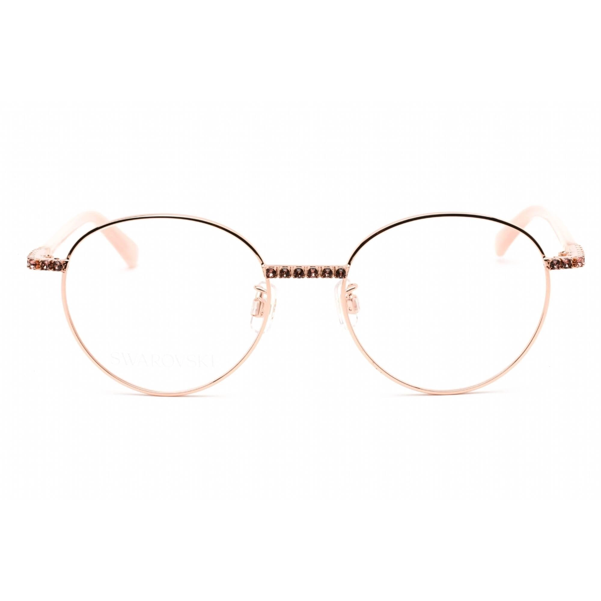 Swarovski Women's Eyeglasses - Full Rim Round Rose Gold Metal Frame | SK5424-H 033