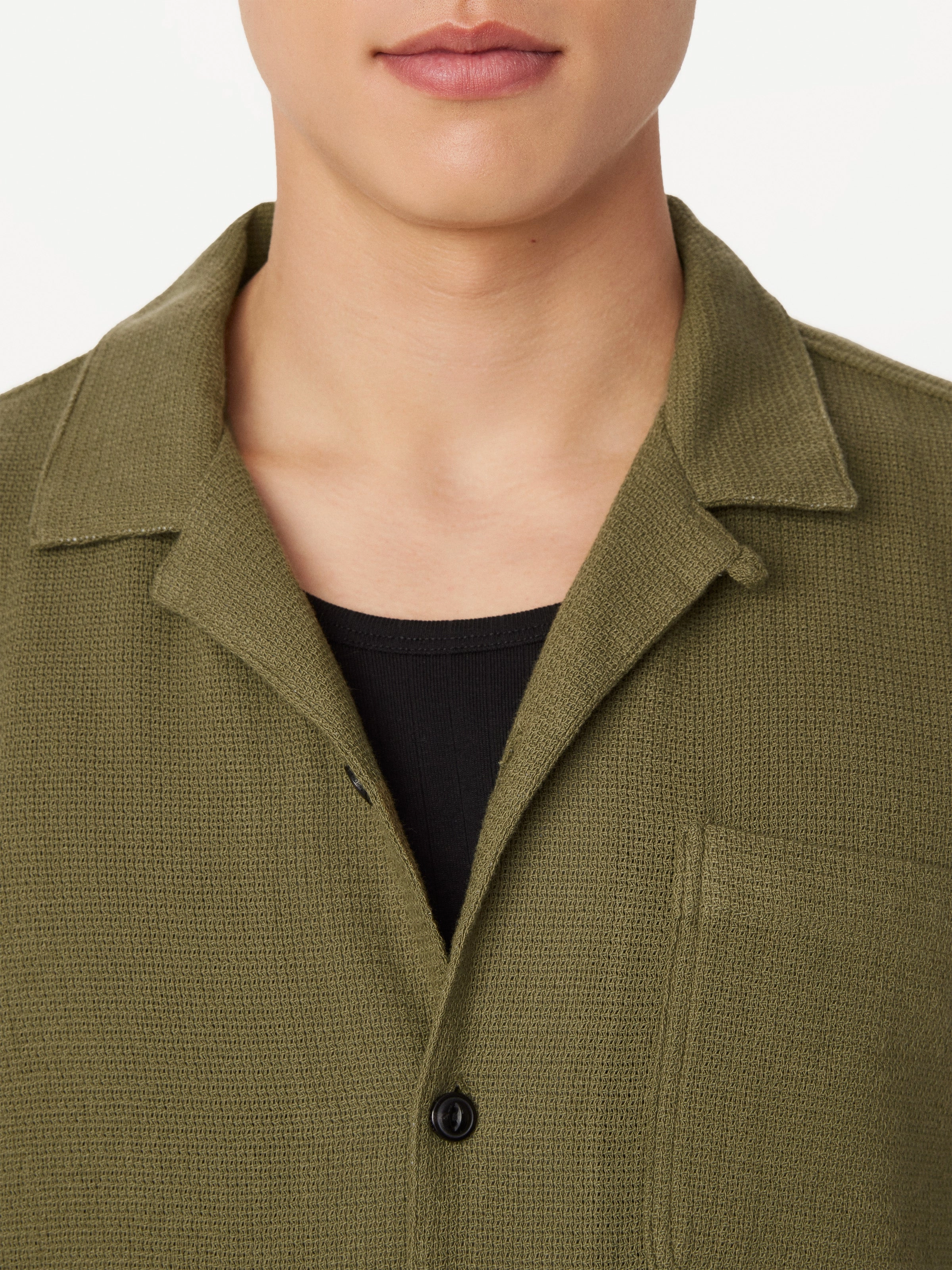 The Short Sleeve Overshirt in Martini Olive