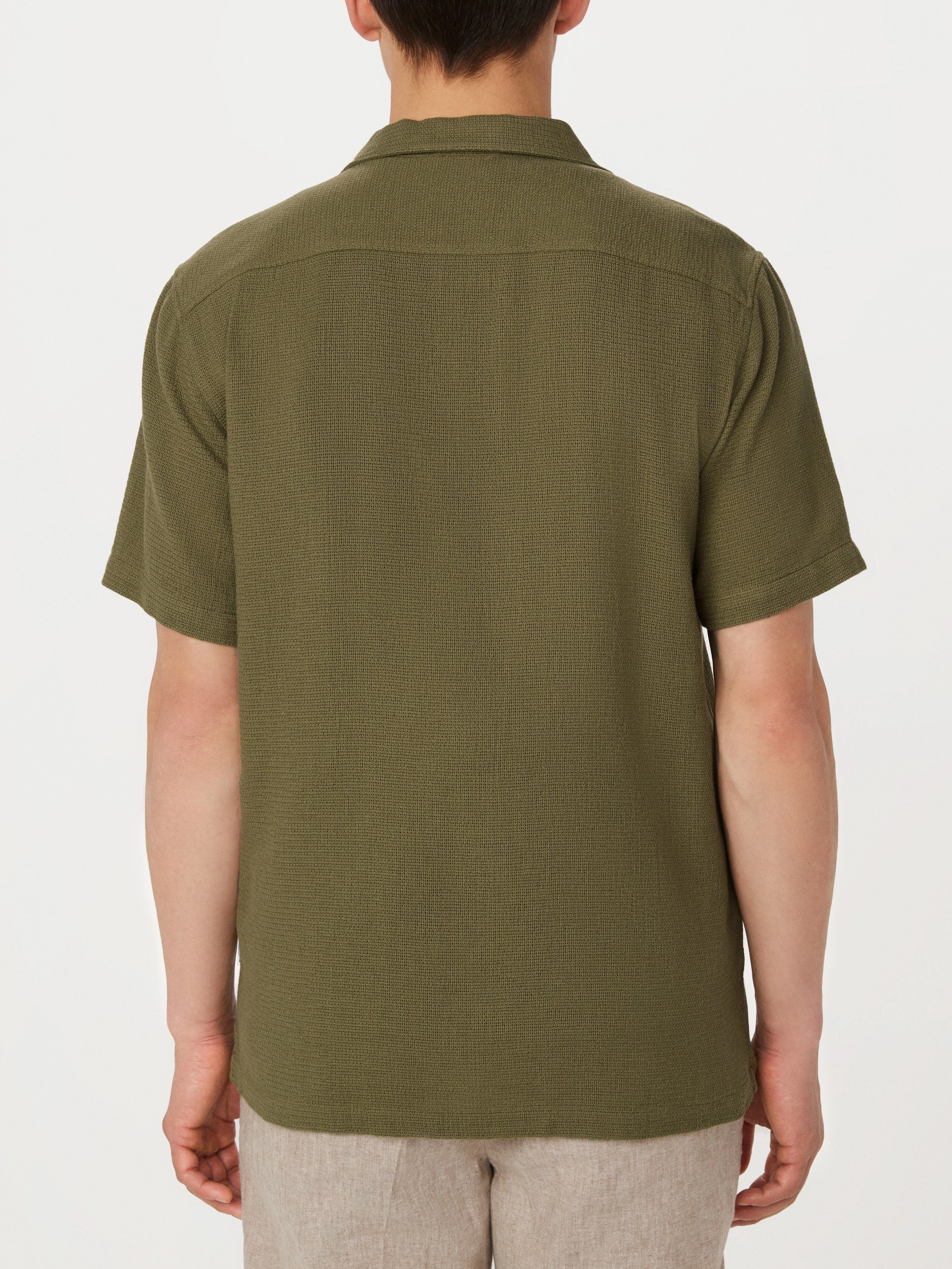The Short Sleeve Overshirt in Martini Olive