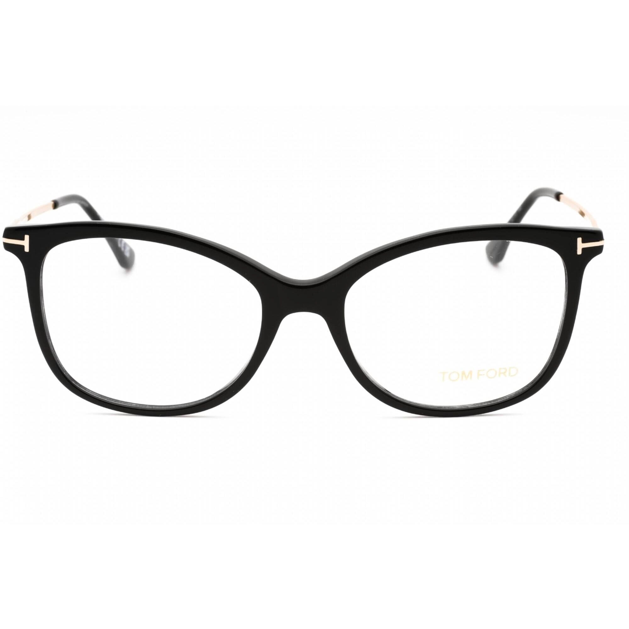 Tom Ford Women's Eyeglasses - Shiny Black Cat Eye Acetate Full Rim Frame | FT5510 001