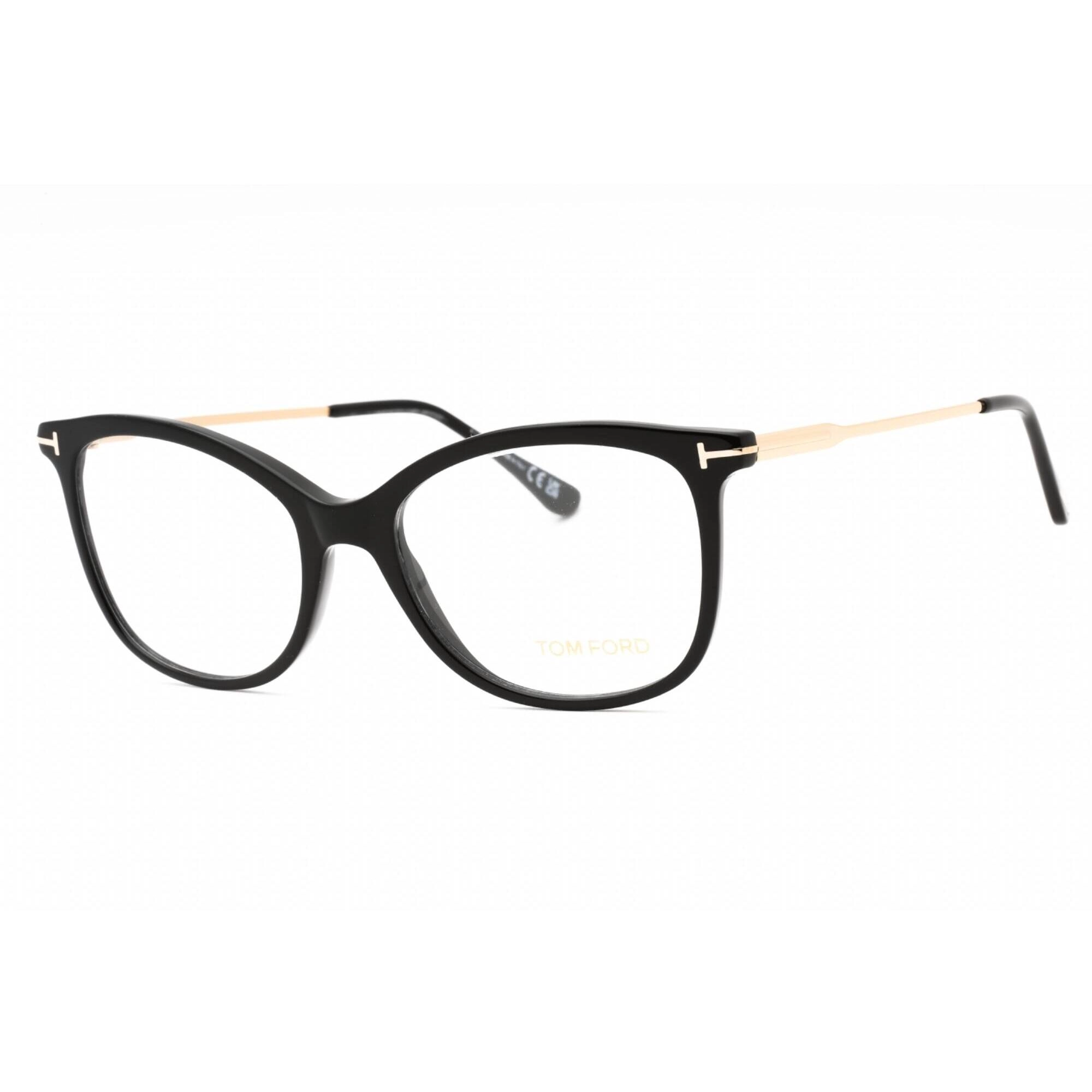 Tom Ford Women's Eyeglasses - Shiny Black Cat Eye Acetate Full Rim Frame | FT5510 001