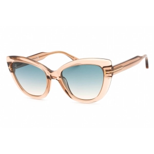 Tom Ford Women's Sunglasses - Shiny Light Brown Plastic Cat Eye Frame | FT0762 56P