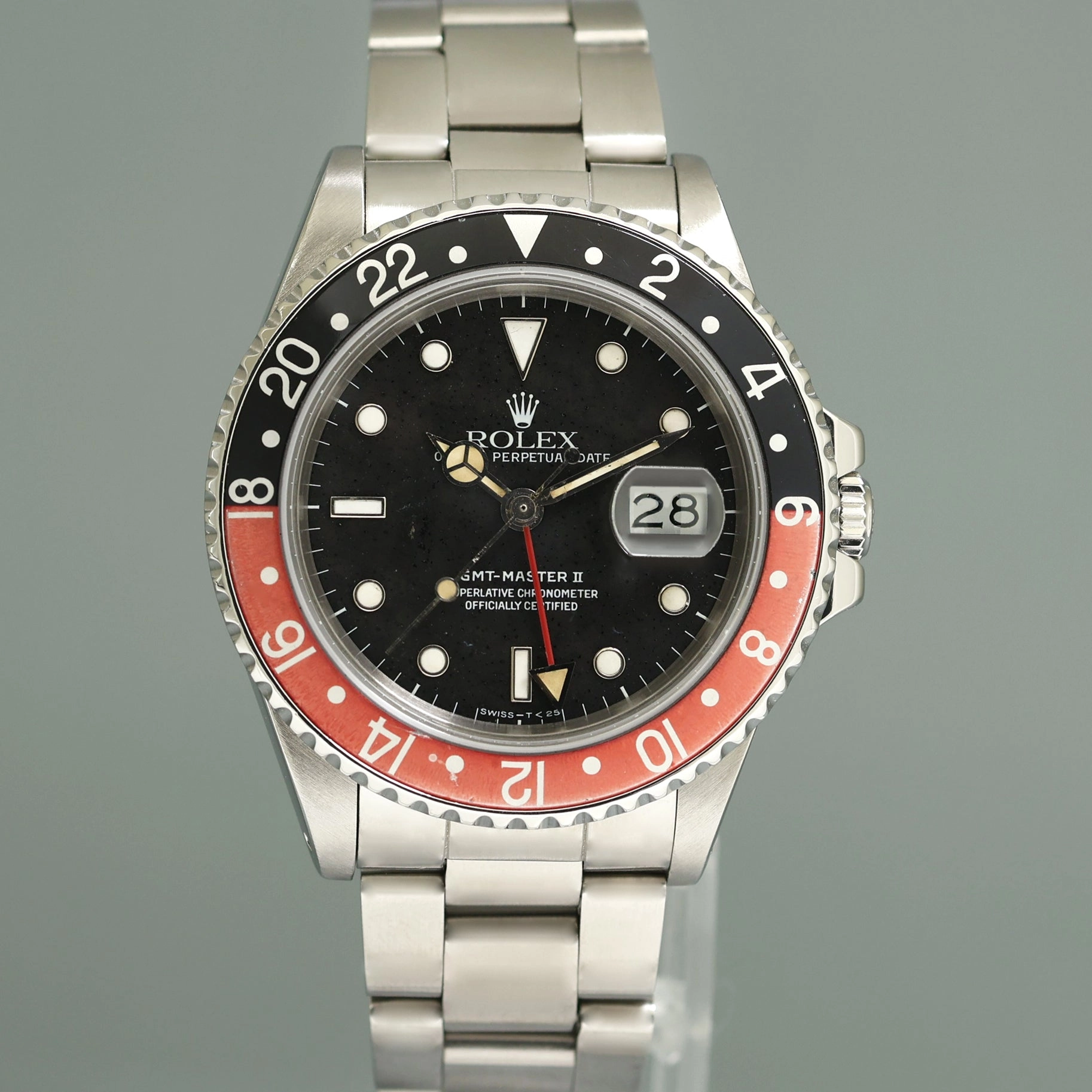 Vintage 1987 Rolex GMT-Master 2 Fat Lady Coke Red Steel 16760 40mm Watch Box