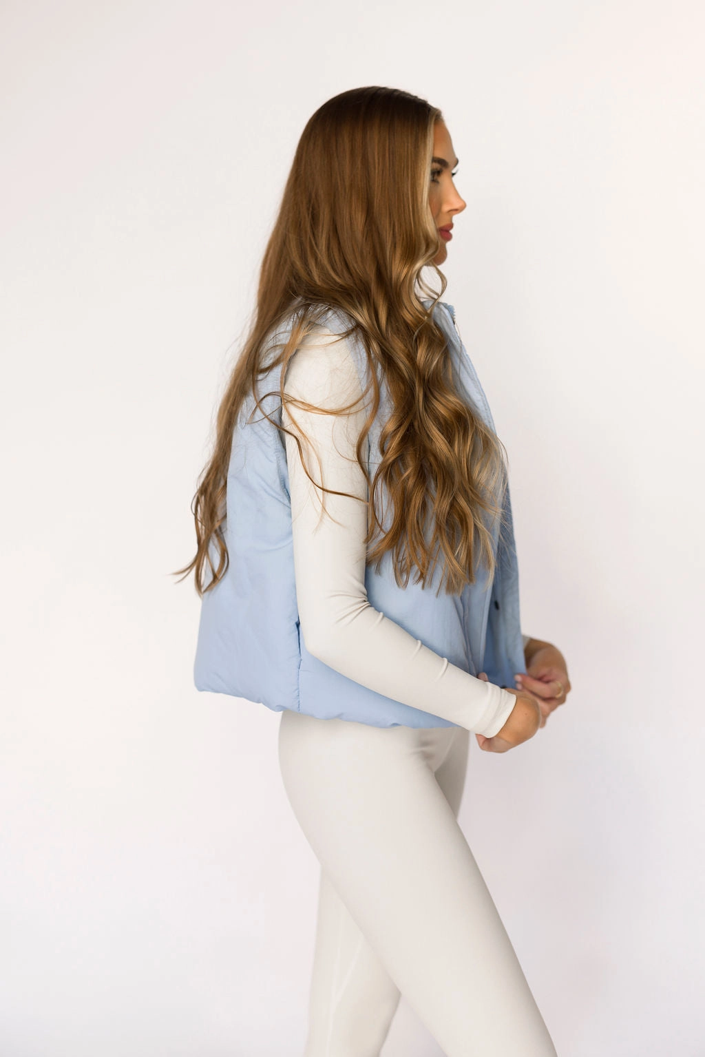 Viv Puffer Vest in Baby Blue