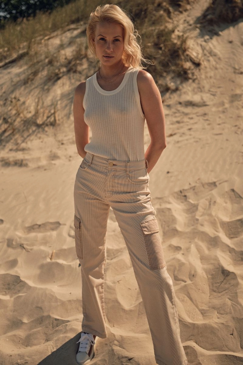 Weneta Cargo Pant | Ecru | Bukser fra Mos Mosh