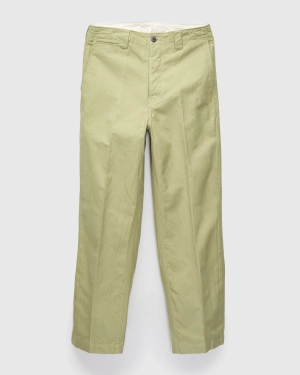 Wide Chino Pants in Light Green