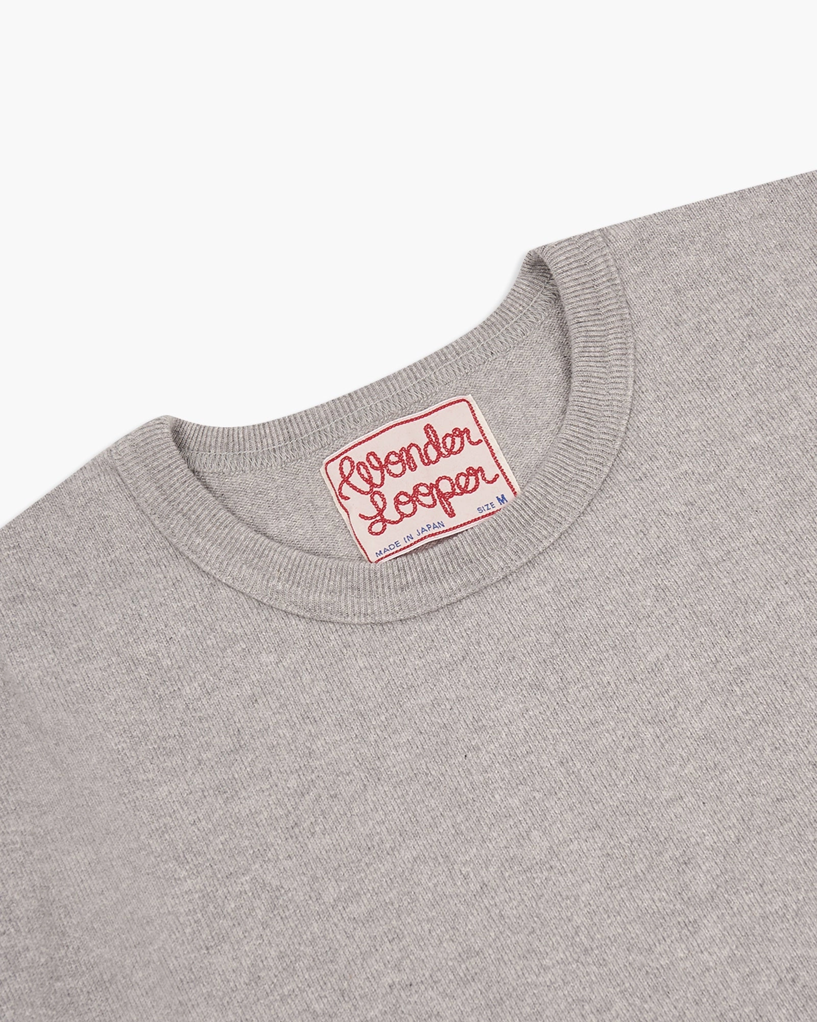 Wonder Looper 409gsm Double Heavyweight T Shirt - Heather Grey