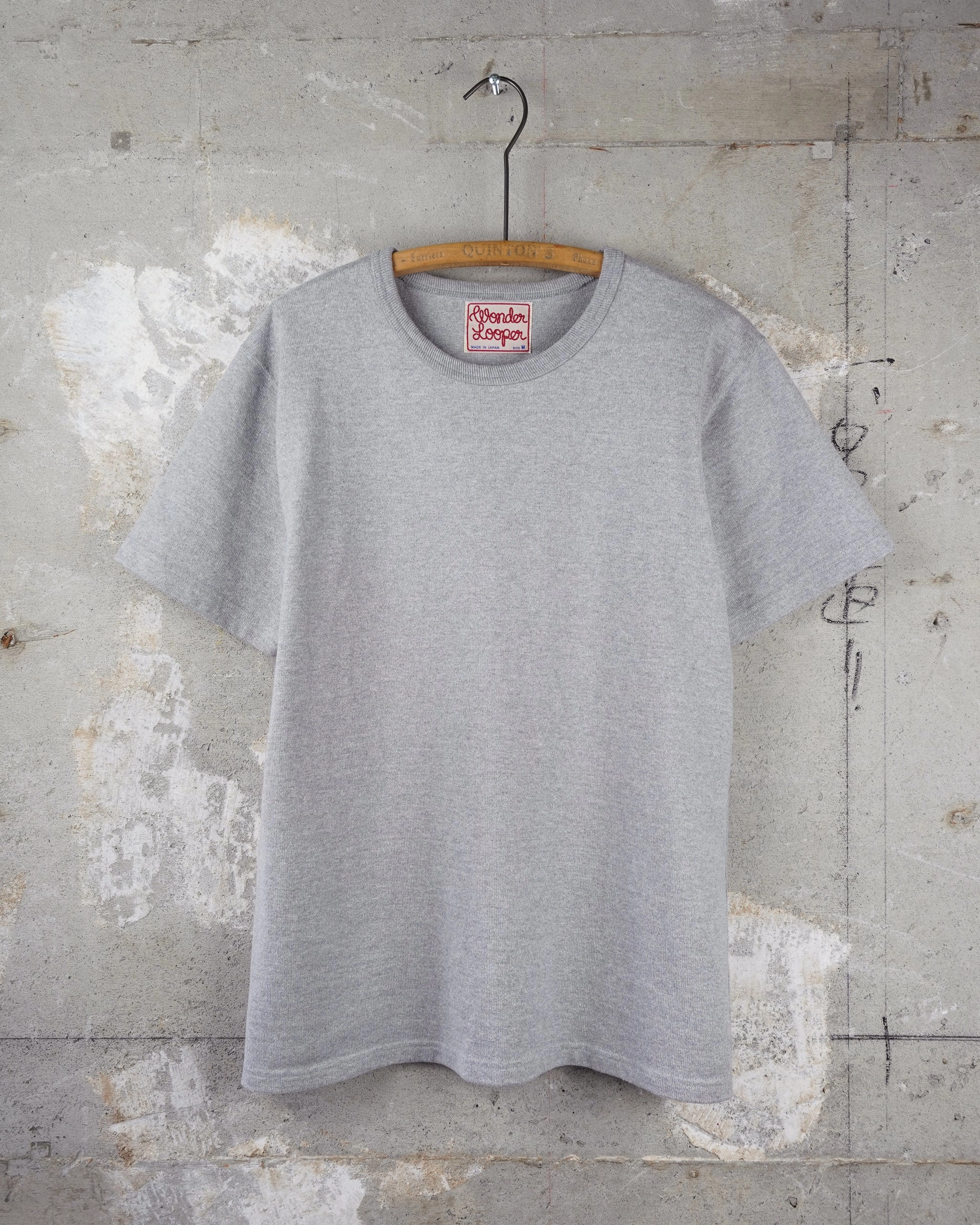 Wonder Looper 409gsm Double Heavyweight T Shirt - Heather Grey