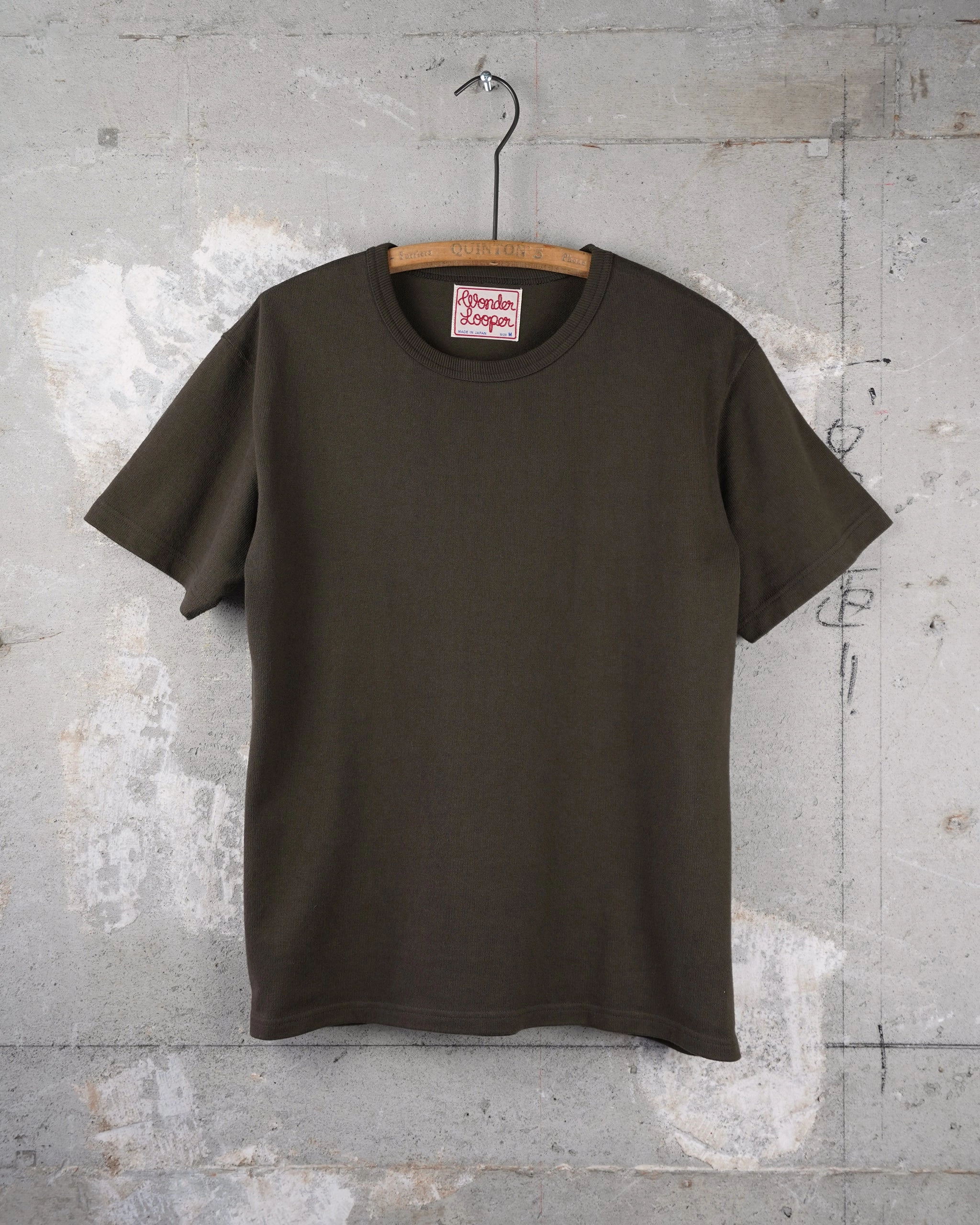 Wonder Looper 409gsm Double Heavyweight T Shirt - Khaki Green