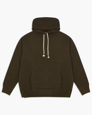 Wonder Looper 876gsm Double Heavyweight French Terry Pullover Hoodie - Khaki Green