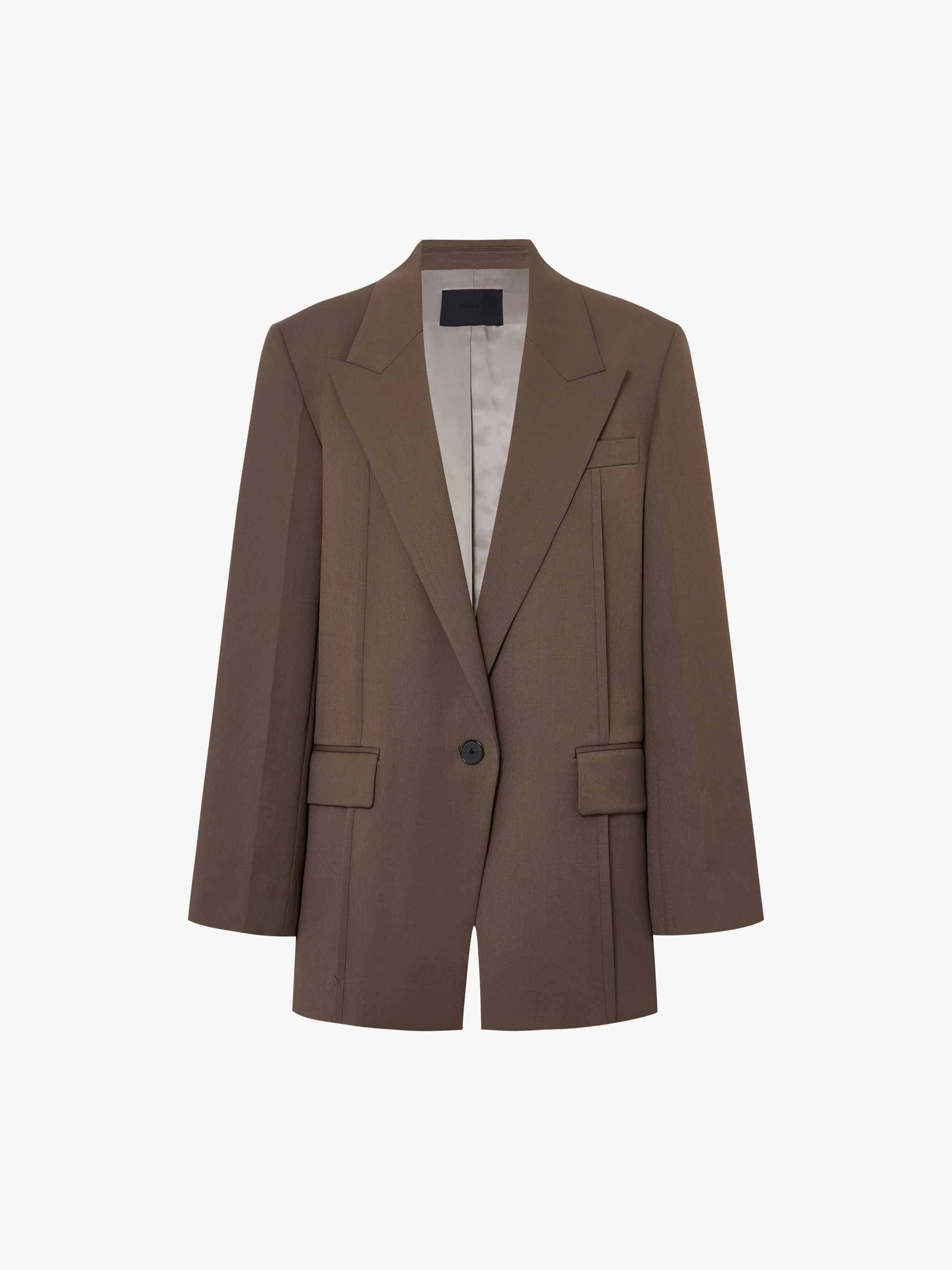 Wool Blend Structured Blazer