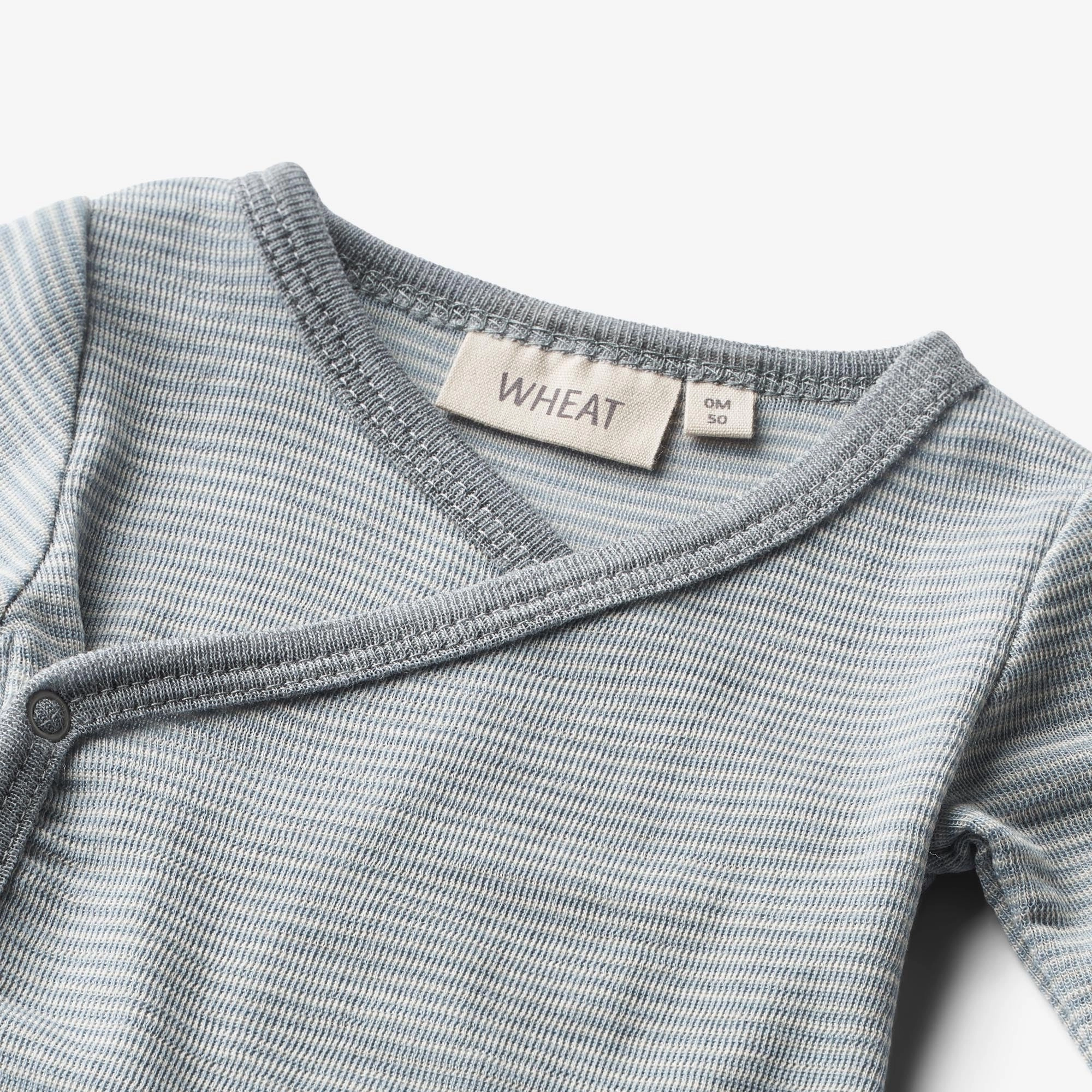 Wool Body L/S Willow - cloudy sky stripe