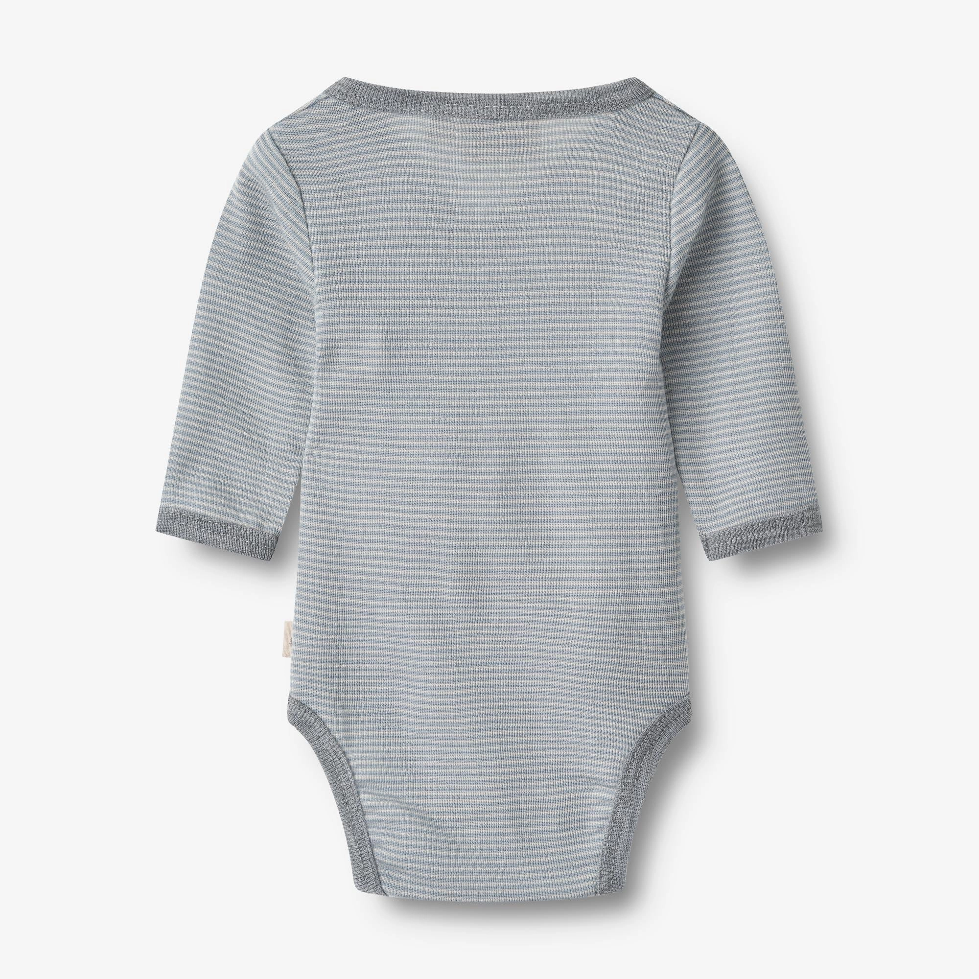 Wool Body L/S Willow - cloudy sky stripe