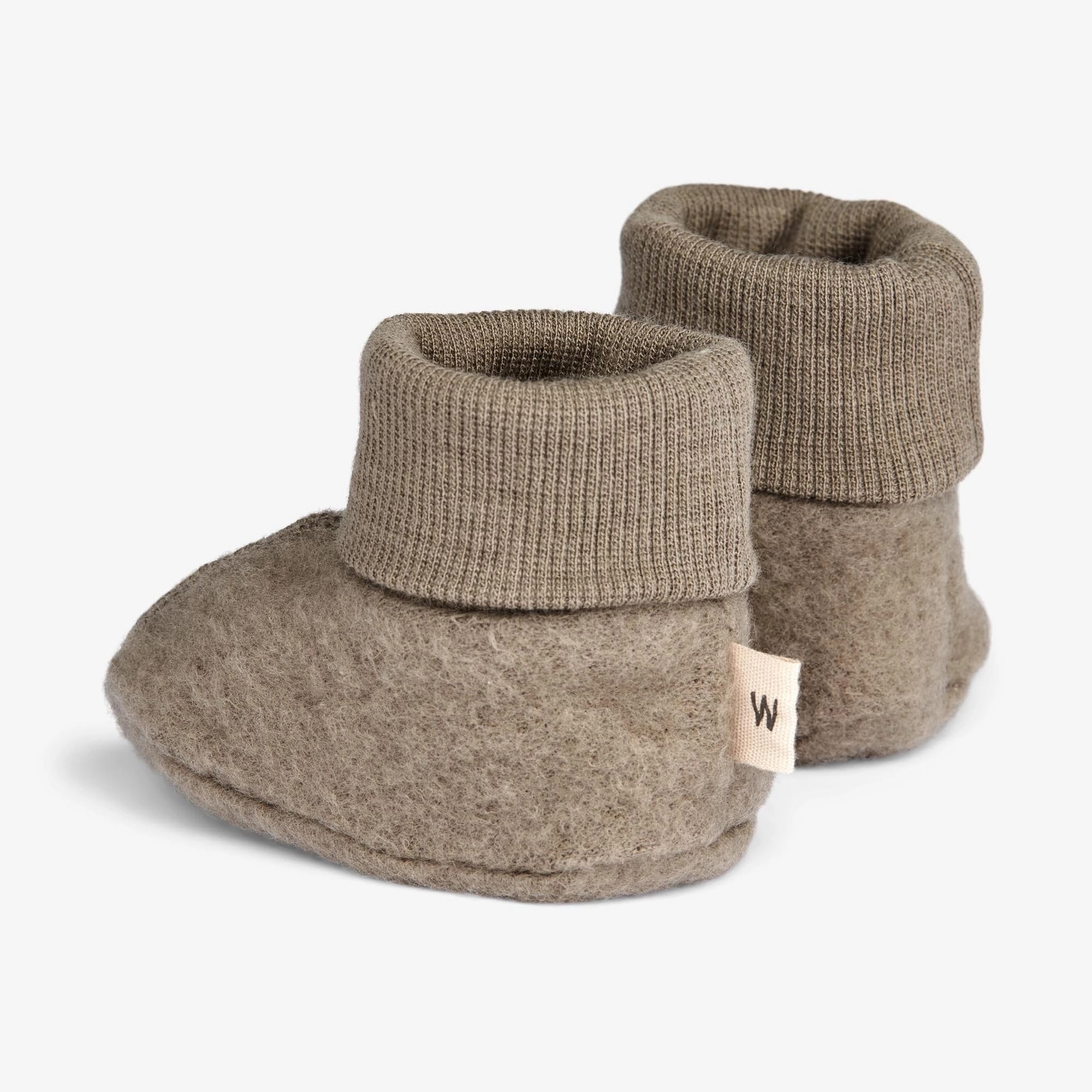 Wool Fleece Booties | Baby - grey stone