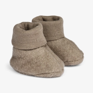 Wool Fleece Booties | Baby - grey stone
