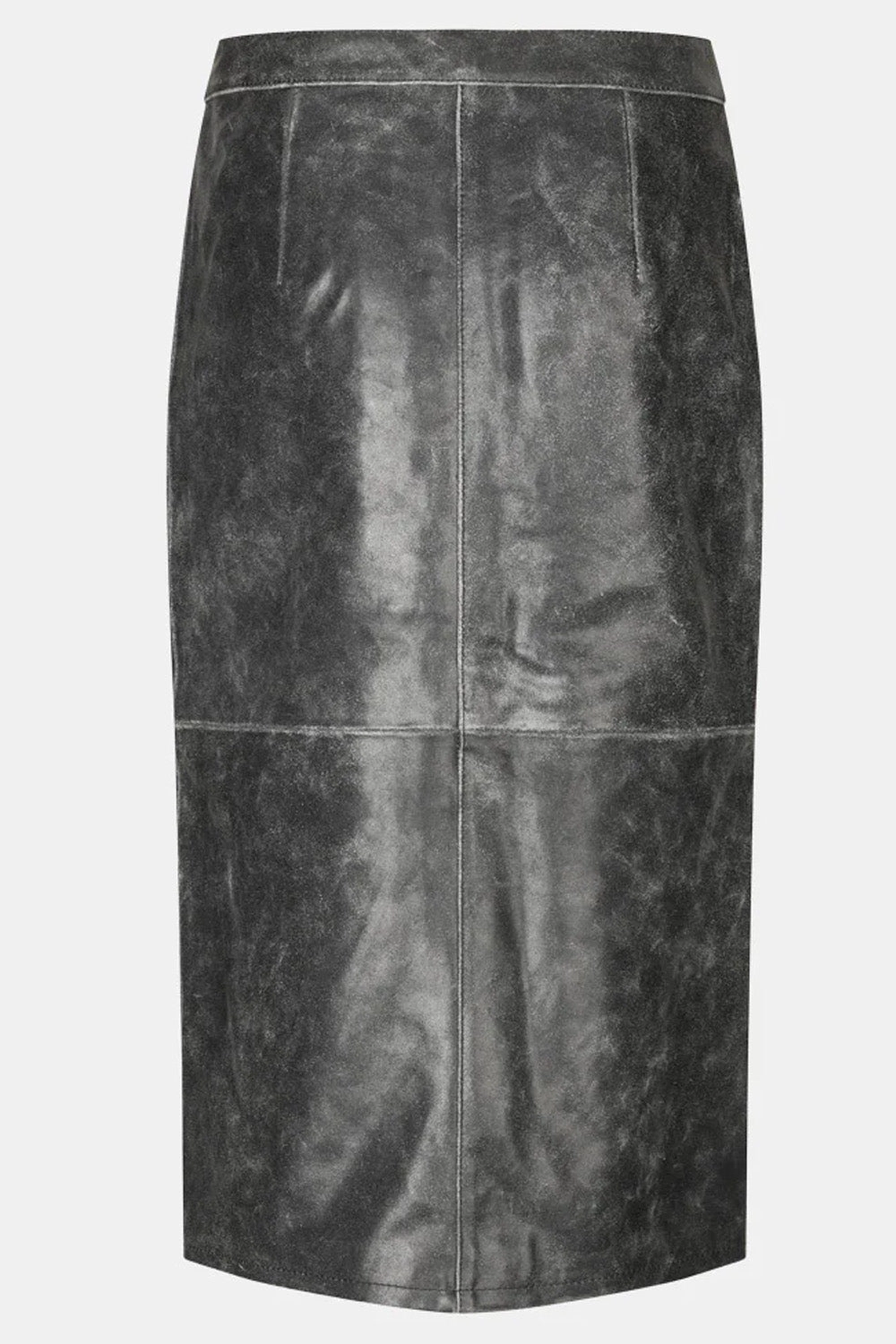 Worn Leather Midi Skirt | Sort | Nederdel fra Oval Square