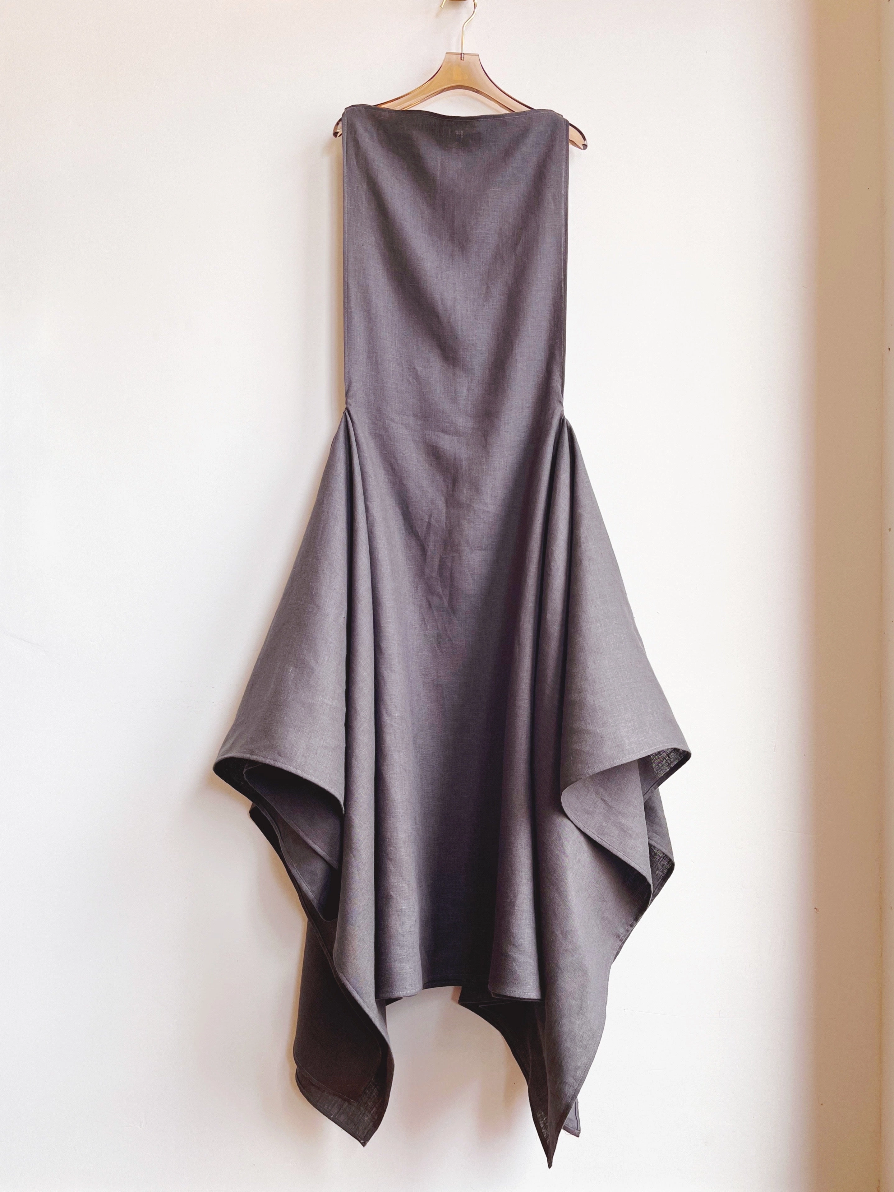 Zero-Waste Ash Grey Linen Dress