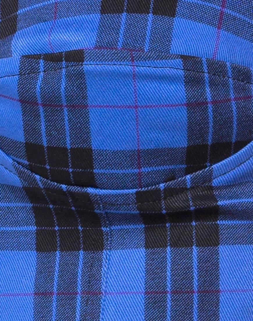 Zipshi Cropped Top in Tartan Blue